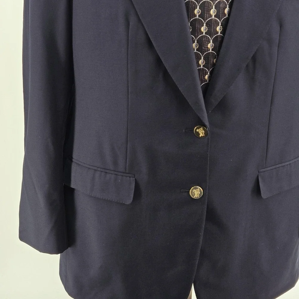 Vintage Burberrys IT 48 Blue Wool Blazer 2 Button Made in Italy Mens Sport‎ Coat